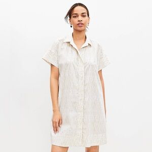 Ann Taylor LOFT Ikat Short Sleeve Pocket Shirtdress